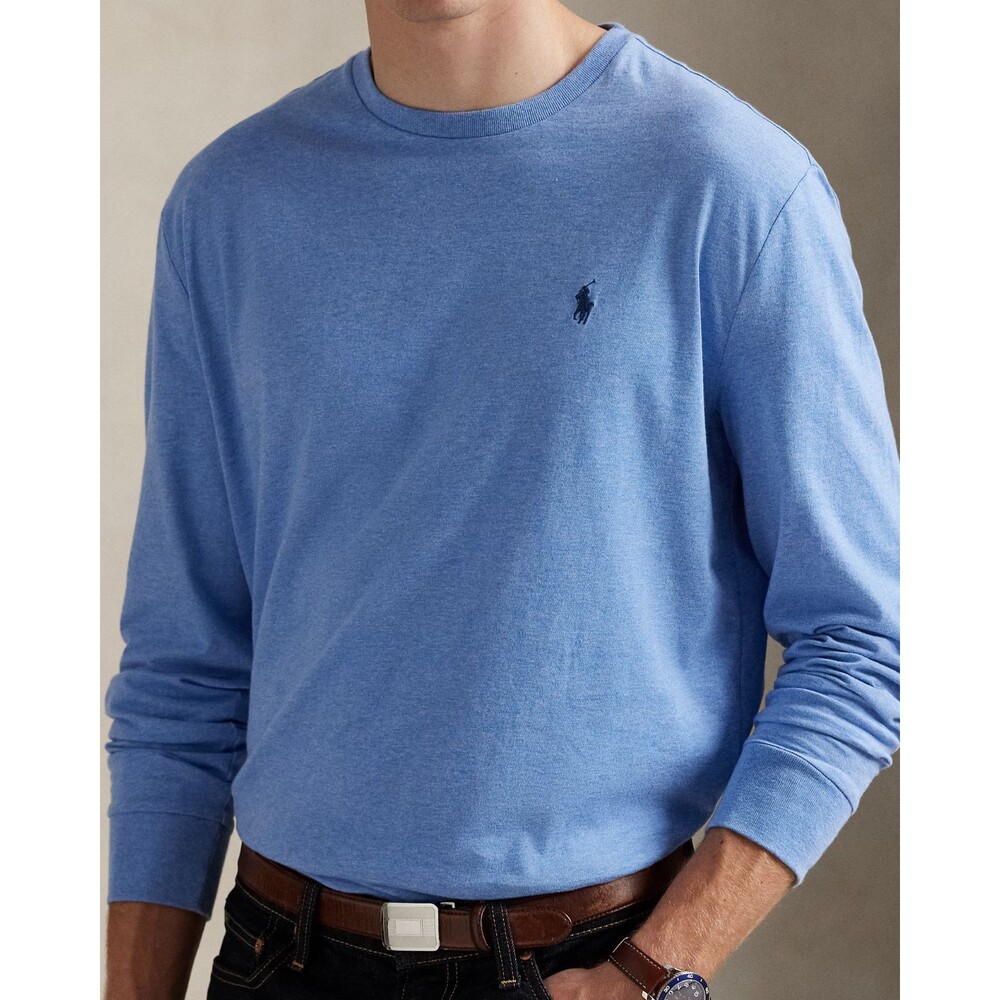 Polo Ralph Lauren Men’s M Jersey Long Sleeve Crewneck T-Shirt Royal‎ Heather